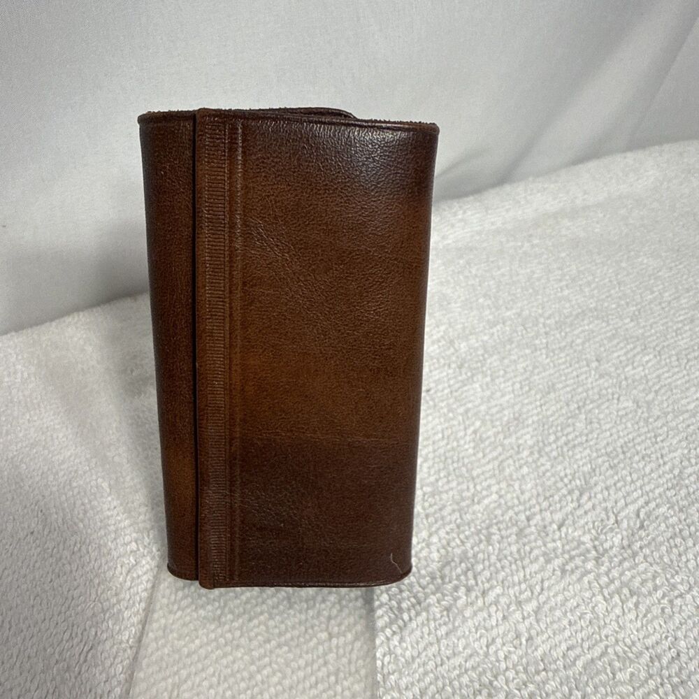 Vintage Rolfs Tri Fold Key Caddy Key Holder Leather Cow Hide Brown Case u